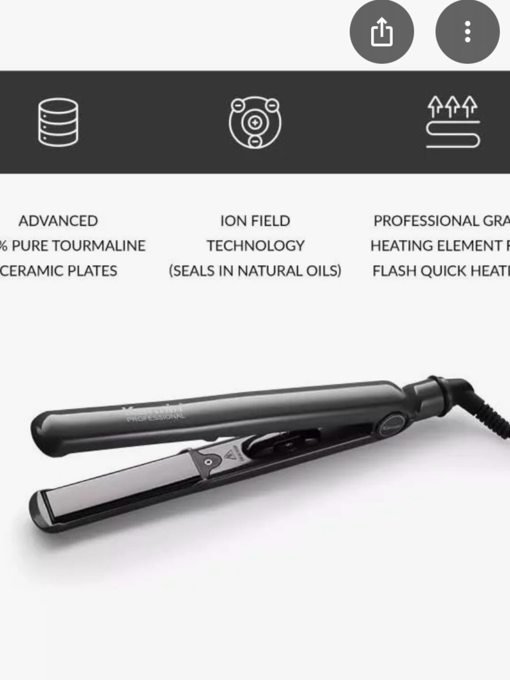 Karmin Professional G3 Salon Pro 1" Black Hair Straightener - Picture 2 of 9